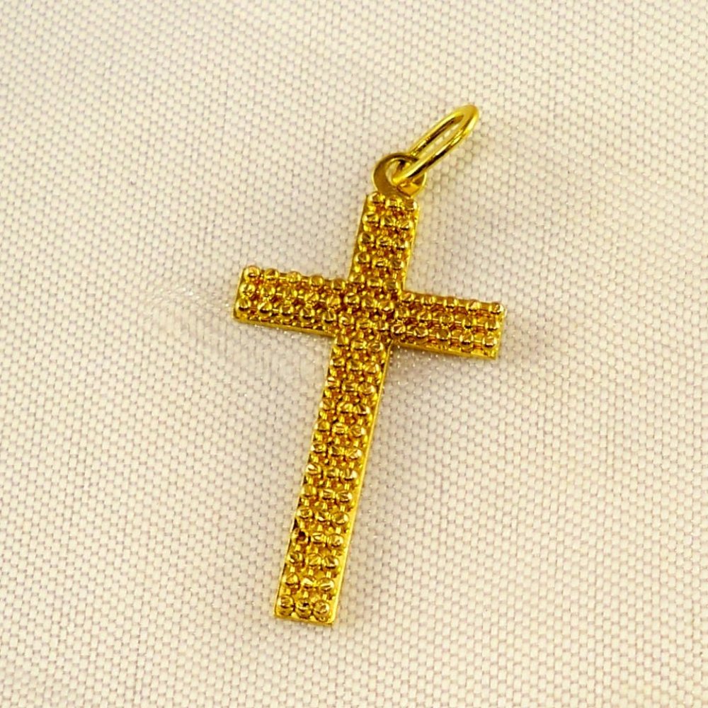 New 14K Gold Cross Pendant